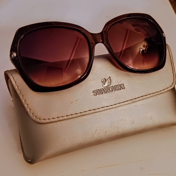 SWAROVSKI "Delight" Studded Sunglasses w/ Case & Extra Lenses - Picture 2 of 7